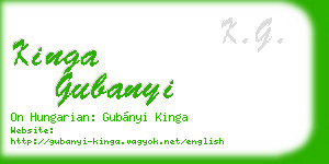 kinga gubanyi business card